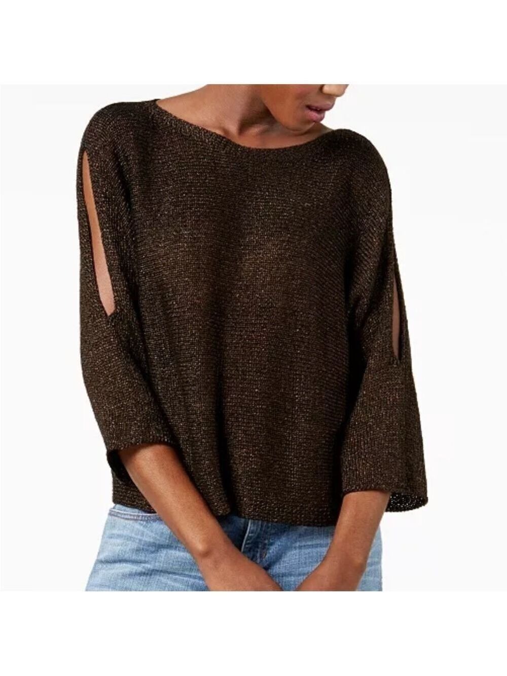 Eileen Fisher Organic Linen Blend Split-Sleeve Sweater